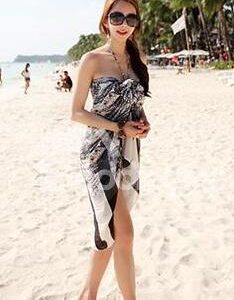 Unique Black Pattern Multi-use Bikini Cover Up