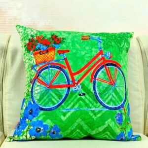 Memory of Childhood Style Bicycle Printed One Piece Throw Pillow