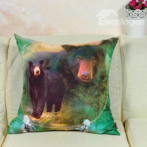 New Arrival Strong Black Bear Printed Throw Pillow