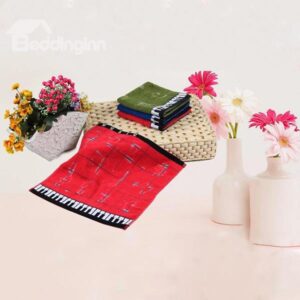 Creative Piano Keyboard Note Print Cotton Towel