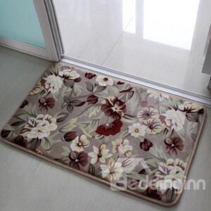 Wonderful Coral Fleece European Elegant Flowers Doormat