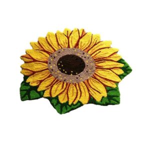 European Pastoral Lightful Plush Sunflower Bath Rug