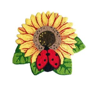 European Pastoral Sunflower Ladybird Skid-proof Acrylic Fibres Bath Rug