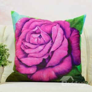 Elegant Blooming Flower Printed Throw Pillow