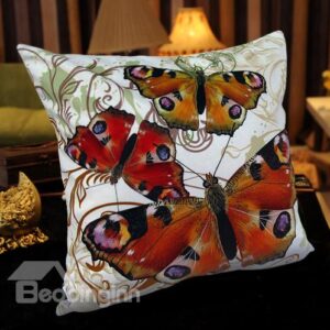 European Style Butterflies Printed Colorful Pillowcase