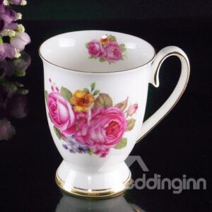 European Classic Wonderful Pink Peony Creative Mug