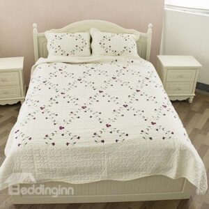 New Arrival Simple and Fresh Flowers Printed Bed in a Bag Set