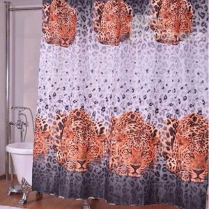 Cool Resting Leopard Water-repellent Polyester Shower Curtain