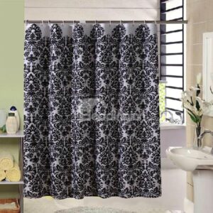 High Grade Jacquard Polyester Black Shower Curtain
