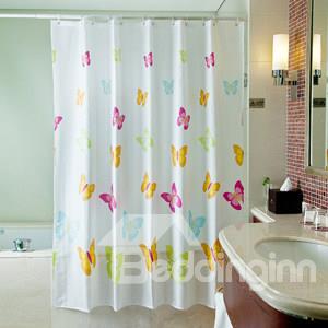 Dreamlike Gorgeous Colorful Butterflies Polyester Shower Curtain