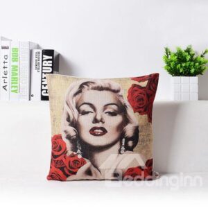 The Beautiful Lady Marilyn Monroe Printed Throw Pillow