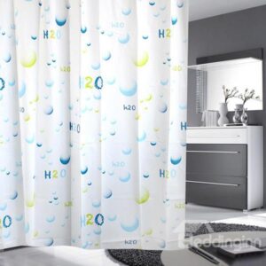 Dreamlike Graceful Blue Water Molecule Shower Curtain