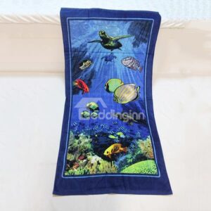 Mysterious Blue Ocean World 100% Cotton Bath Towel