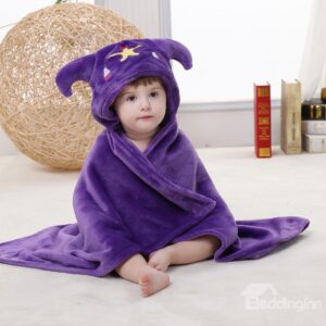 Purple Libra Style Soft Flannel Blanket Cape Blanket