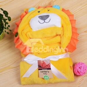 Lion Design Soft Flannel Blanket Hood Blanket