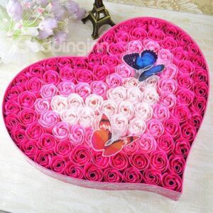 Wonderful 100 Piece Soap-Made Rose Flowers With 2-Piece Butterflies