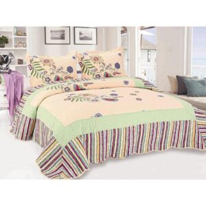 American Style Flowers Printed Concise Cotton Bed in a Bag Set