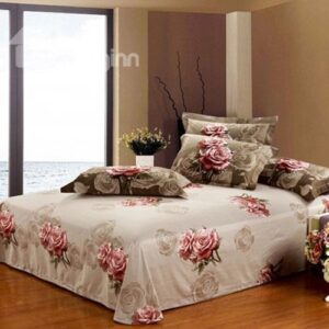 Beautiful and Big Flowers Printed Comfortable Cotton Printed Sheet