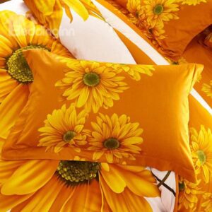 Big Sunflowers Printed One Piece Cotton Pillowcase