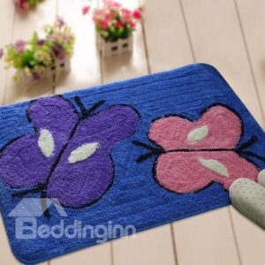 Top Quality Beautiful Blue Butterfly Non-Slip Doormat