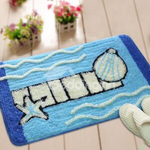 Popular Polyester Fiber and Acrylic Fibers Blue Shell Doormat
