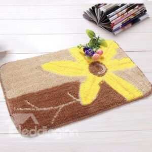 Fantastic Fibers Rectangular Yellow Flower Doormat