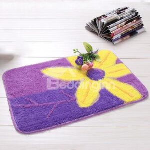 Top Quality Purple and Yellow Flower Doormat