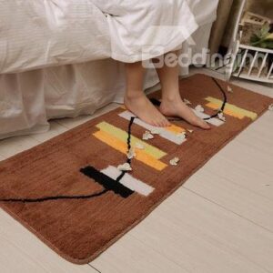 Classic Stripes and lines Coffee Non-Slip Doormat