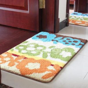 Pretty Orange Green Blue Three Colors Doormat