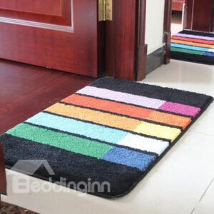 Top Quality Colorful Stripes Rectangular Doormat