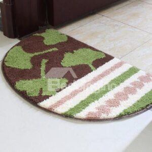 Classic Green Ginkgo Semicircle Non-Slip Doormat