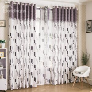 New Arrival Trending Modern Design Half Shading Grommet Top Curtain