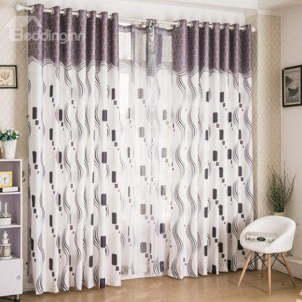 New Arrival Trending Modern Design Half Shading Grommet Top Curtain