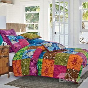 New Arrival Bright Color Countryside Pattern Bed in a Bag Set