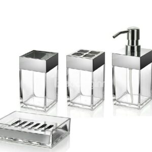 Special Organic Clear Glass 4-Piece Bathroom Accessory