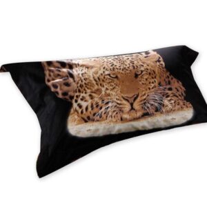 Unique 3D Leopard Reactive Printing One Pair Pillowcases
