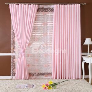 Elegant Pink Color High Quality Cinderella Linen Grommet Top Curtain