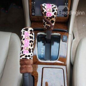 Extremely Cute Leopard Printed Gear Cover and Hand Brake Cover