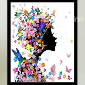 Beautiful Cinderella Flowers 1-Piece DIY Diamond Sticker