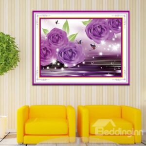 Rose Flowers with Butterfly 1-Piece DIY Diamond Sticker