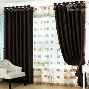 Functional Sunlight Blocking Solid Color Grommet Top Curtain