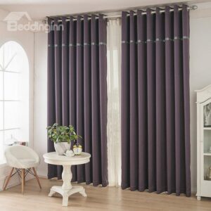 Deep Purple Color Thickening Blackout Grommet Top Curtain