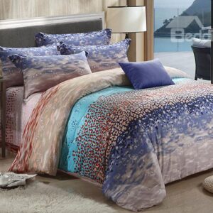 Seaside Scenery Print 4-Piece Tencel Duvet Cover Sets