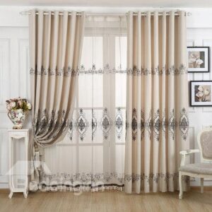 Modern Concise Style High Shading Degree Grommet Top Curtain