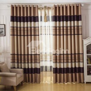 Contemporary High Shading Degree Yellow Grommet Top Curtain