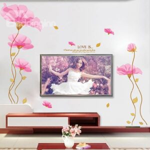 Wonderful Pretty Pink Flowers Wall Stickers