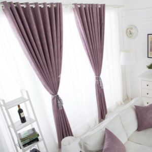 Contemporary Elegant Purple Thickening Grommet Top Curtain