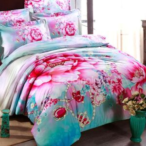 Noble Crown and Flower 4-Piece Cotton Duvet Cover Sets