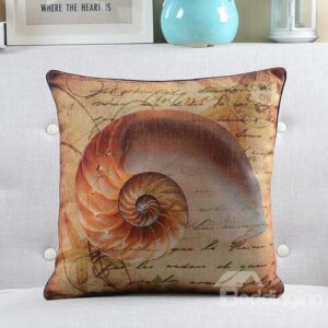 New Arrival Conch Printed Retro Style Throw Pillow