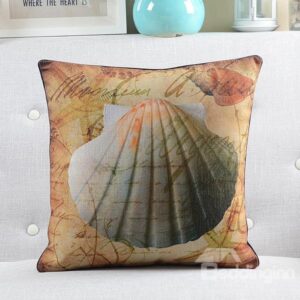 New Arrival English Lettes and Shell Printed Throw Pillow